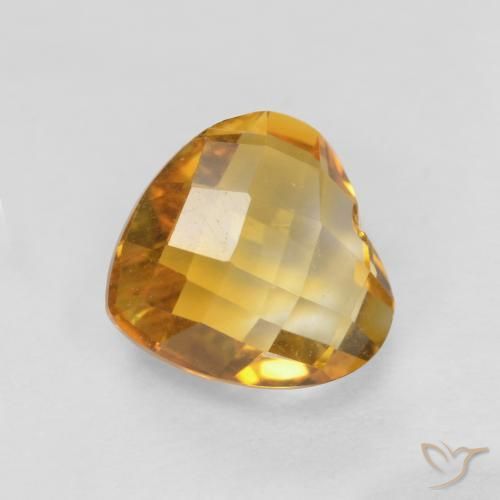 Citrino Arancio Dorato Profondo naturale da 1.65 ct, Cuore, VVS