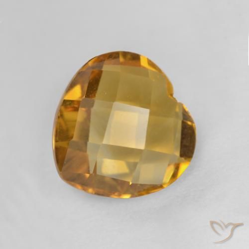 Citrino Dorato scuro naturale da 1.73 ct, Cuore, VVS