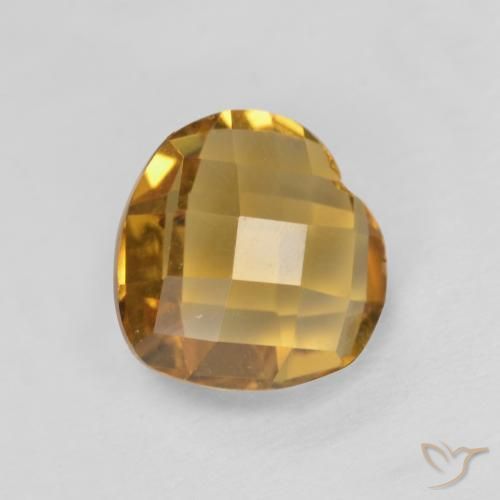 Citrino Dorato scuro naturale da 1.65 ct, Cuore, VVS