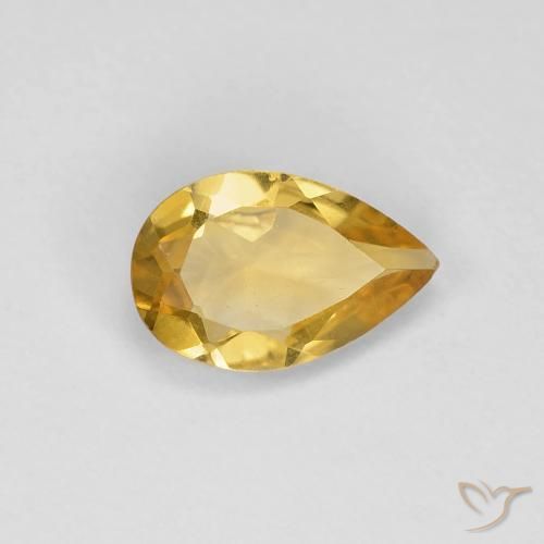 Citrino Oro profondo naturale da 0.73 ct, Forma a pera, VVS-VS