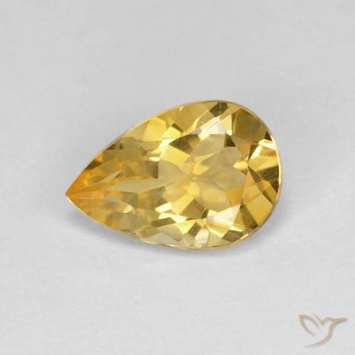 1.64ct Naturale Dorato medio Citrino, Forma a pera, VVS