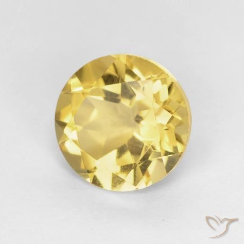 Citrino Giallo intenso naturale da 1.86 ct, Rotondo, VVS