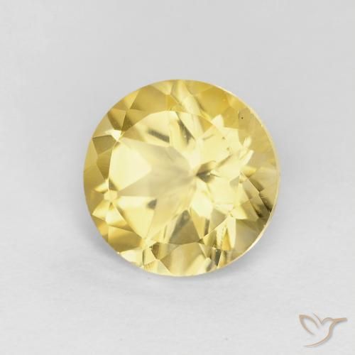 Citrino Oro giallastro naturale da 1.78 ct, Rotondo, VVS