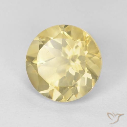 Citrino Giallo Digione molto chiaro naturale da 1.95 ct, Rotondo, VVS
