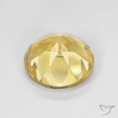 Citrino Giallo Digione molto chiaro naturale da 1.95 ct, Rotondo, VVS