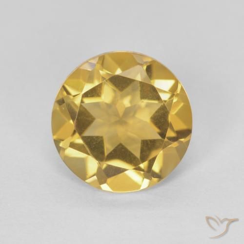 1.70ct Naturale Dorato medio Citrino, Rotondo, VVS