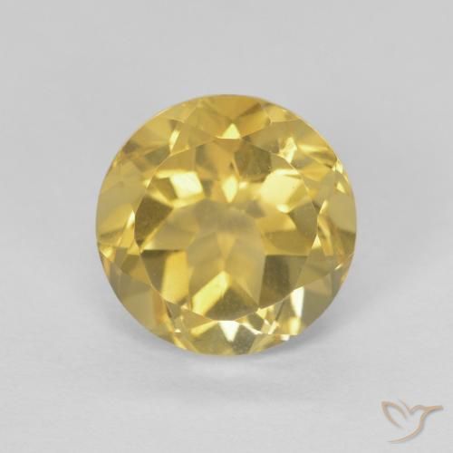 1.98ct Naturale Marrone Dorato Molto Chiaro Citrino, Rotondo, VVS