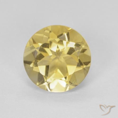 1.87ct Naturale Marrone Dorato Molto Chiaro Citrino, Rotondo, VVS