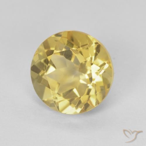 Citrino Marrone Dorato Molto Chiaro naturale da 1.96 ct, Rotondo, VVS
