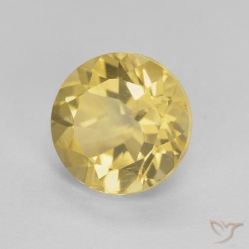 Citrino Giallo chiaro naturale da 2.05 ct, Rotondo, VVS
