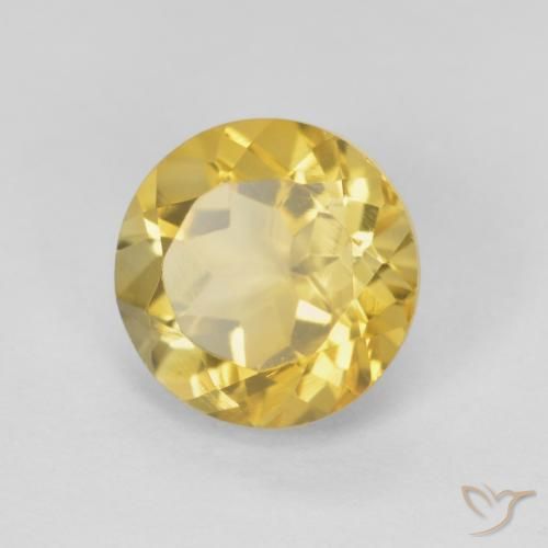 Citrino Giallo senape naturale da 1.89 ct, Rotondo, VVS