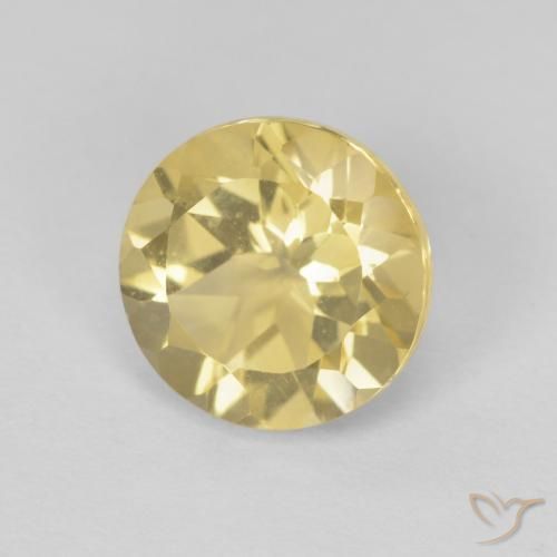 Citrino Giallo chiaro naturale da 1.88 ct, Rotondo, VVS
