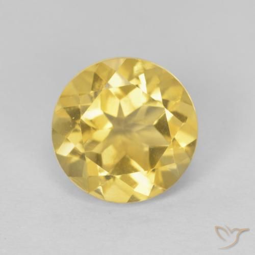 2.00ct Naturale Giallo chiaro Citrino, Rotondo, VVS