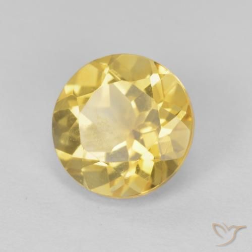 Citrino Oro giallastro naturale da 1.96 ct, Rotondo, VVS