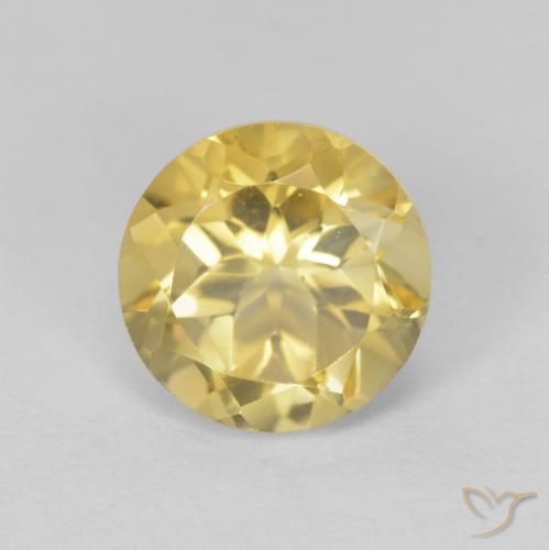 1.96ct Naturale Marrone Dorato Molto Chiaro Citrino, Rotondo, VVS