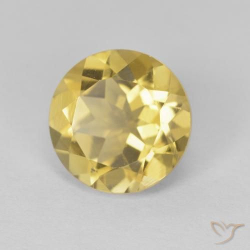 Citrino Giallo di Digione naturale da 1.97 ct, Rotondo, VVS