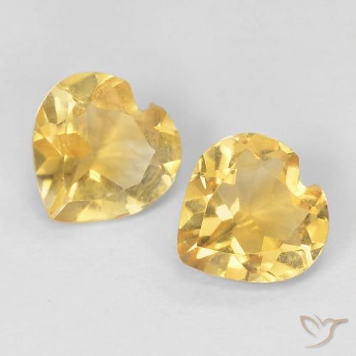 1.21ctw Naturale Giallo chiaro Citrino, Cuore, VVS