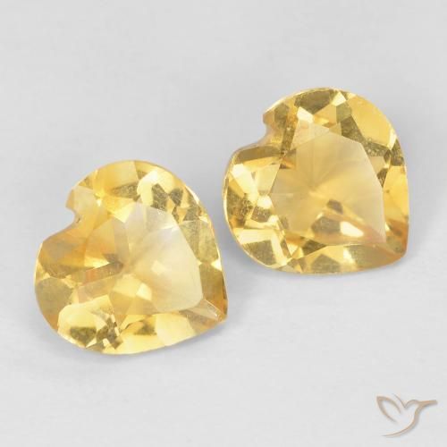 Gemme di Citrino Giallo chiaro naturale da 1.21 ct, Cuore, VVS