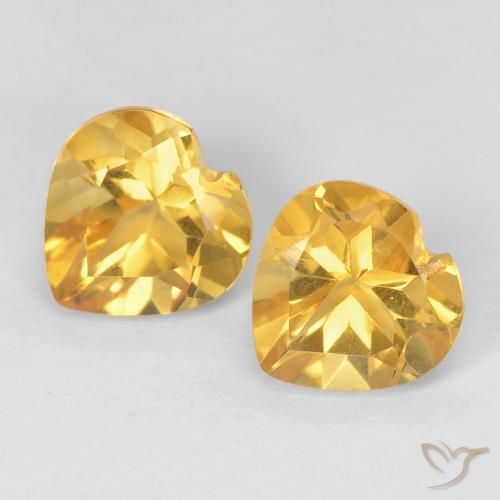 1.46ctw Naturale Medium Dark-Golden Citrino, Cuore, VVS