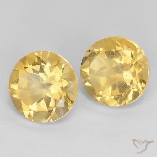 Gemme di Citrino Oro giallastro naturale da 3.52 ct, Rotondo, VVS