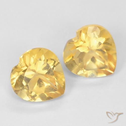 Gemme di Citrino Oro giallastro naturale da 1.59 ct, Cuore, VVS-VS