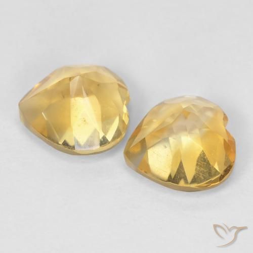 Gemme di Citrino Oro giallastro naturale da 1.59 ct, Cuore, VVS-VS