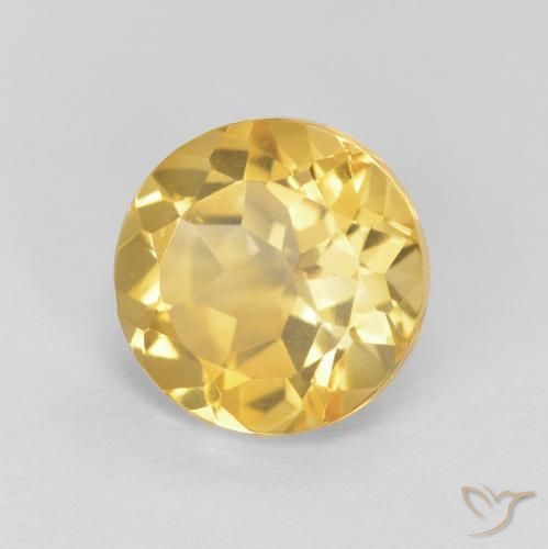 Citrino Giallo dorato chiaro naturale da 2.05 ct, Rotondo, VVS
