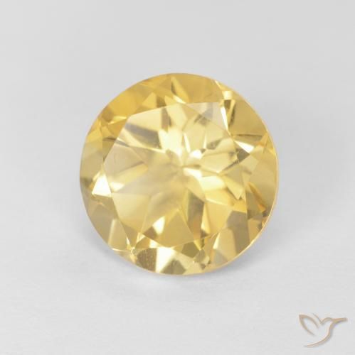 Citrino Giallo dorato chiaro naturale da 1.77 ct, Rotondo, VVS