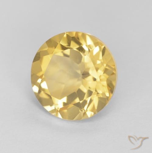 Citrino Giallo dorato chiaro naturale da 1.98 ct, Rotondo, VVS