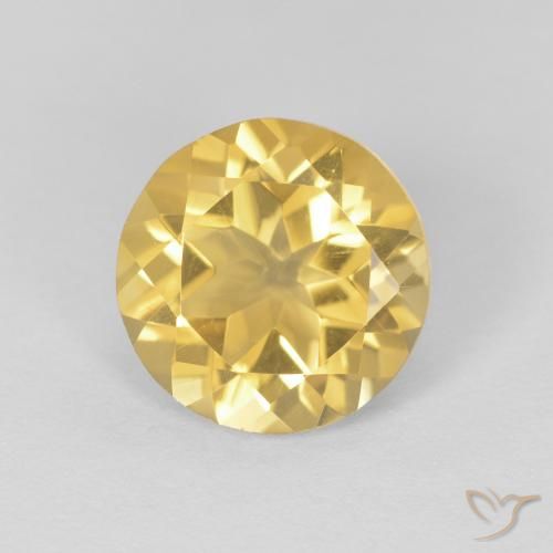 1.74ct Naturale Giallo dorato chiaro Citrino, Rotondo, VVS