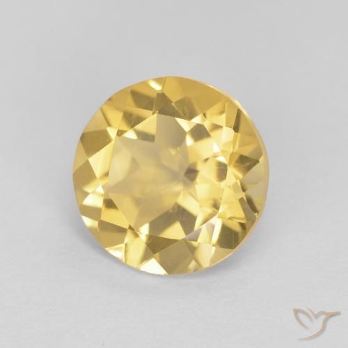 Citrino Giallo dorato chiaro naturale da 1.74 ct, Rotondo, VVS