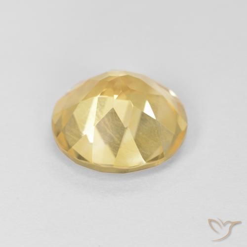 Citrino naturale giallo da 1,58 ct, taglio rotondo, VVS