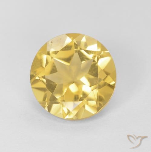 1.69ct Naturale Giallo dorato chiaro Citrino, Rotondo, VVS