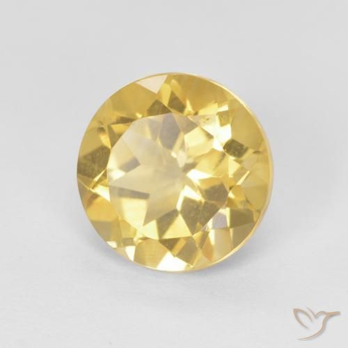 Citrino Giallo dorato chiaro naturale da 1.98 ct, Rotondo, VVS