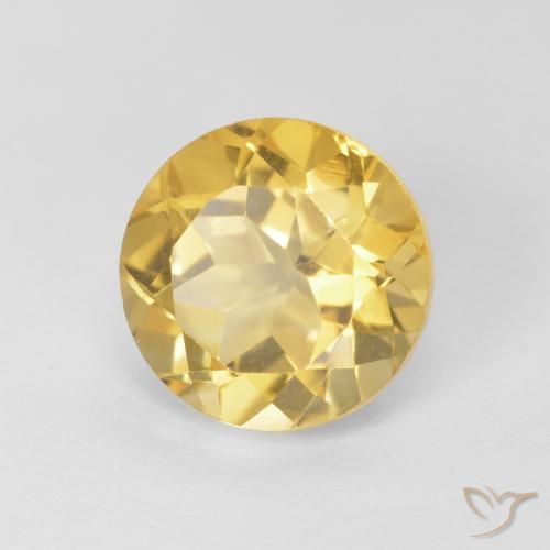 Citrino Oro chiaro naturale da 1.96 ct, Rotondo, VVS
