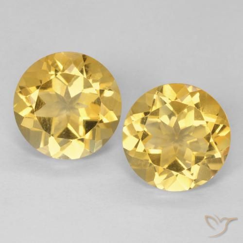 3.71ctw Naturale Oro Citrino, Rotondo, VVS-VS