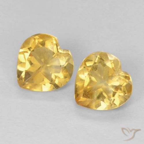 1.41ctw Naturale Oro medio Citrino, Cuore, VVS-VS
