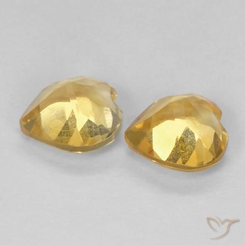 Gemme di Citrino Oro medio naturale da 1.41 ct, Cuore, VVS-VS