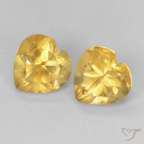 1.54ctw Naturale Dorato Citrino, Cuore, VVS-VS