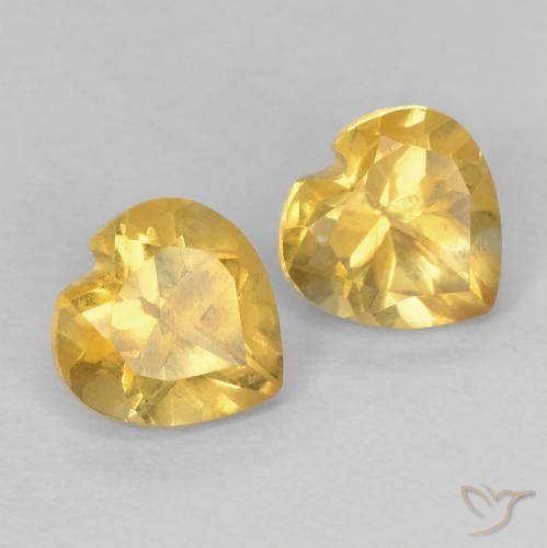 Gemme di Citrino Dorato naturale da 1.54 ct, Cuore, VVS-VS