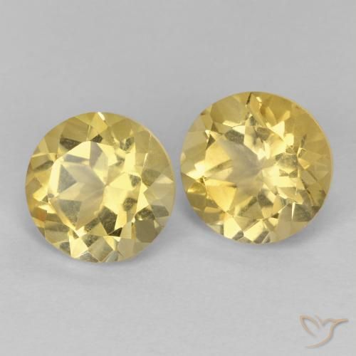 Gemme di Citrino Giallo chiaro naturale da 2.39 ct, Rotondo, VVS-VS