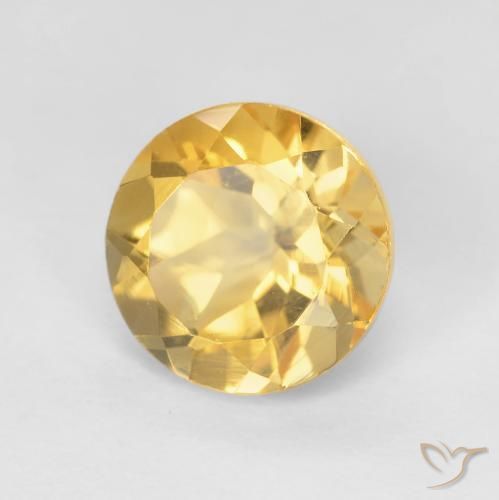 Citrino Oro medio naturale da 2.01 ct, Rotondo, VVS-VS