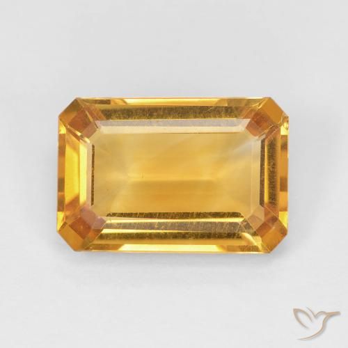 3.51ct Naturale Arancio Scuro-Oro Citrino, Taglio smeraldo, VVS-VS