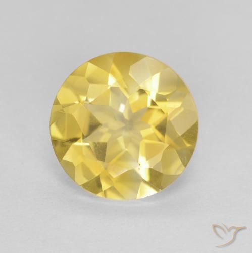 1.60ct Naturale Giallo medio Citrino, Rotondo, VVS