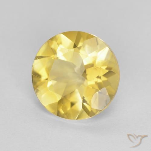 Citrino Giallo medio naturale da 1.60 ct, Rotondo, VVS