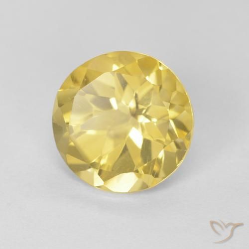 Citrino Giallo medio naturale da 1.57 ct, Rotondo, VVS
