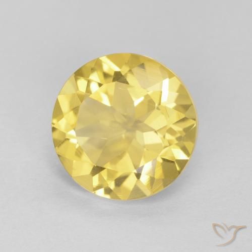 Citrino Giallo medio naturale da 1.69 ct, Rotondo, VVS