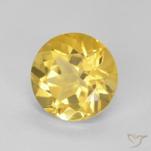 Citrino Giallo medio naturale da 1.79 ct, Rotondo, VVS