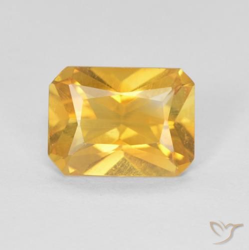 1.20ct Naturale Oro brillante Citrino, Taglio smeraldo, VVS-VS