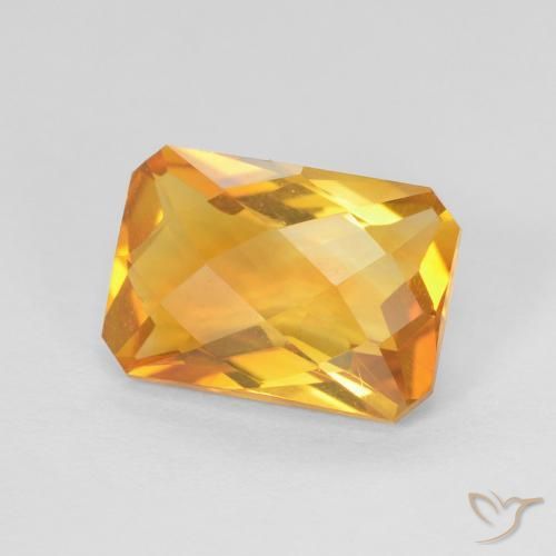 2.52ct Naturale Arancio-Oro Citrino, Taglio smeraldo, VVS